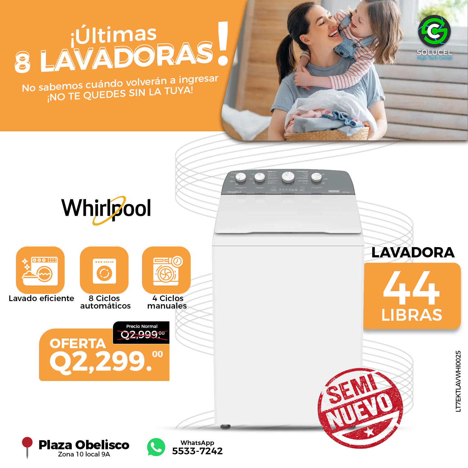 LAVADORA WHIRPOOL